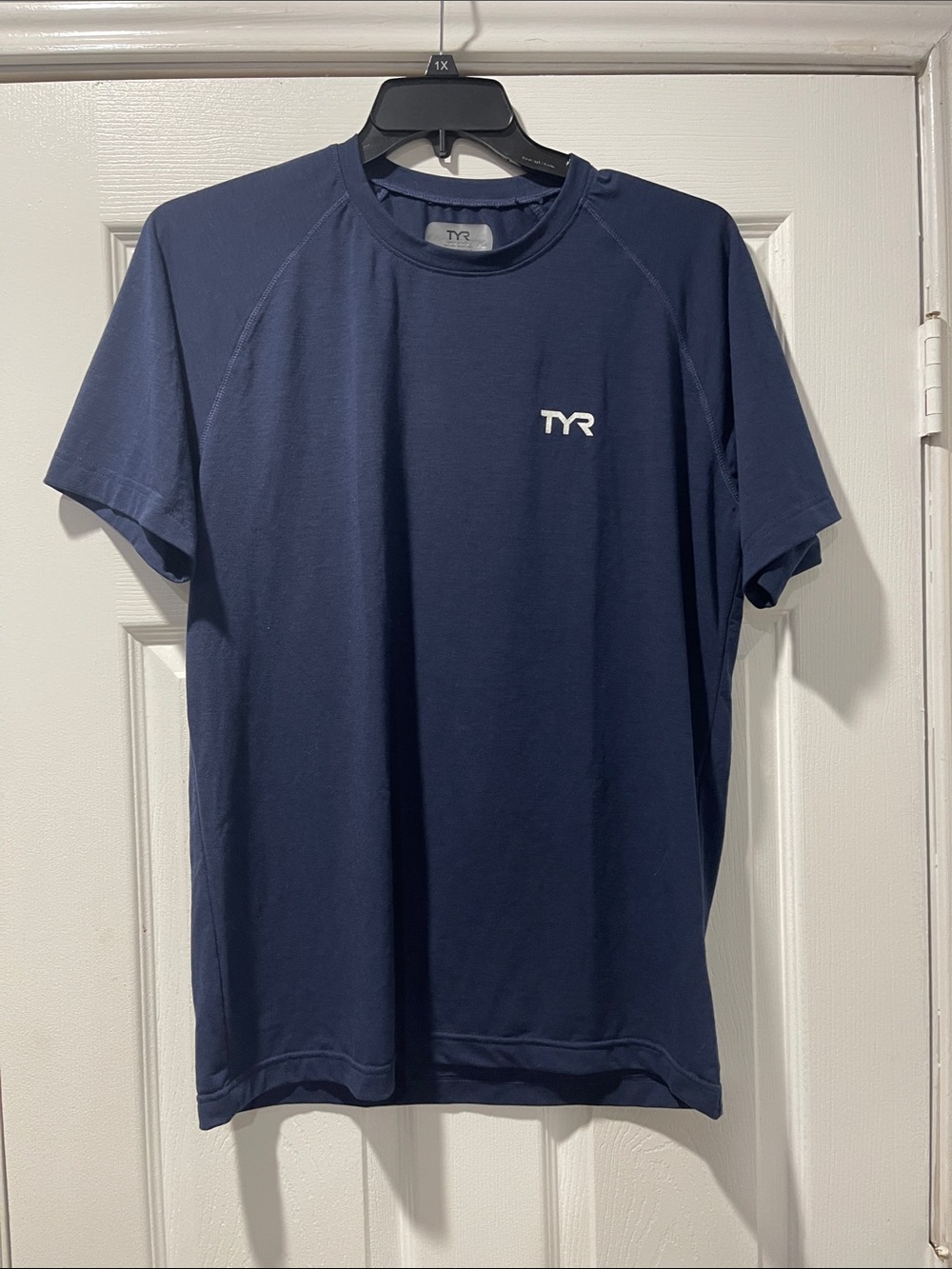TYR Men's Short Sleeve Navy Performance Tee